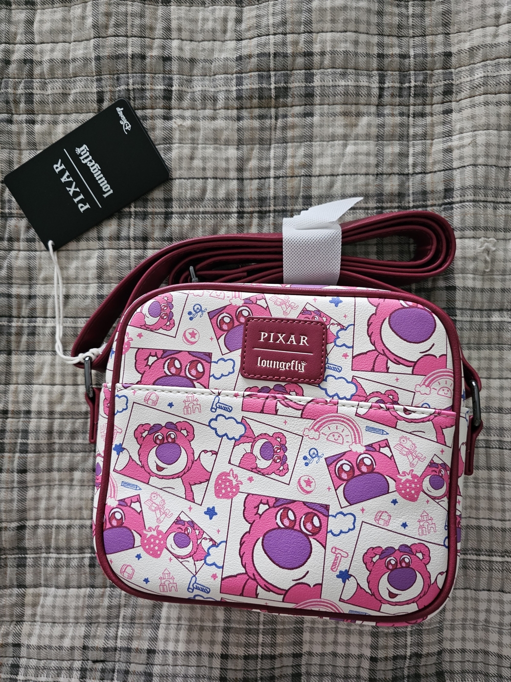 Loungefly Kids Pink & Purple Lotso Panel Crossbody Bag